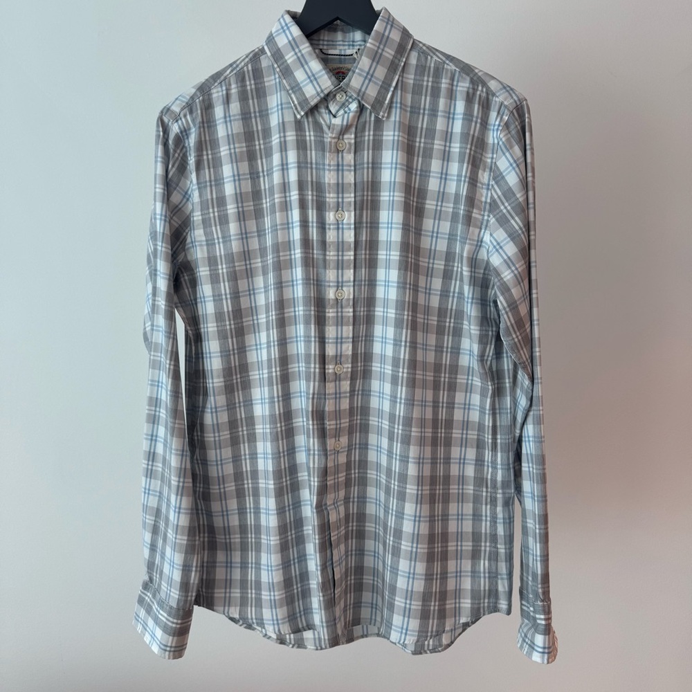 [NWT] Faherty Men’s Movement Shirt - Grey Cream Plaid - Small